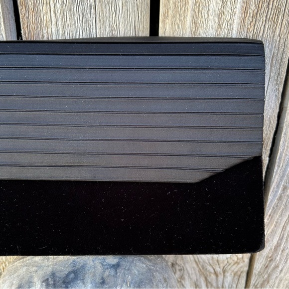 Vintage Caryl Brill Bueno Velvet Silk Clutch Evening Bag Black - Picture 3 of 15